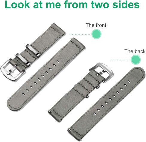 ULLCHRO Nylon Watch Strap Replacement Canvas Watch Band Military Army Men Women - 18mm, 20mm, 22mm, 24mm Watch Bracelet with Stainless Steel Silver Buckle in Saudi Arabia