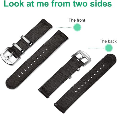 ULLCHRO Nylon Watch Strap Replacement Canvas Watch Band Military Army Men Women - 18mm, 20mm, 22mm, 24mm Watch Bracelet with Stainless Steel Silver Buckle in Kuwait