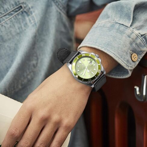 ULLCHRO Nylon Watch Strap Replacement Canvas Watch Band Military Army Men Women - 18mm, 20mm, 22mm, 24mm Watch Bracelet with Stainless Steel Silver Buckle in Kuwait