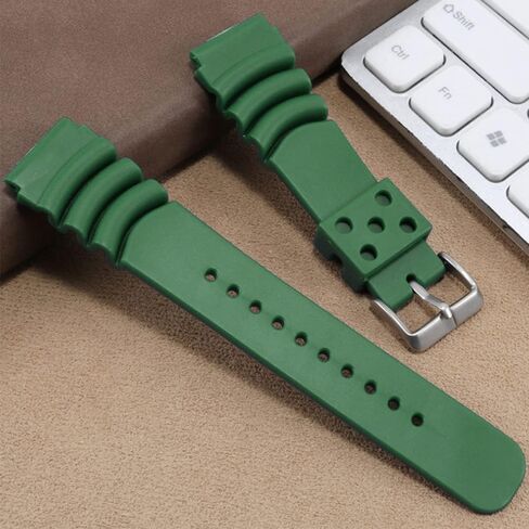 Black Silicone Rubber Curved Line Watch Band 20mm 22mm Fit for Seiko Watches Replacement Divers Model Sport Watch Strap in Kuwait