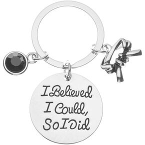 Sportybella Martial Arts Keychain, I Believed I Could So I Did Belt Keychain, Martial Arts Gift