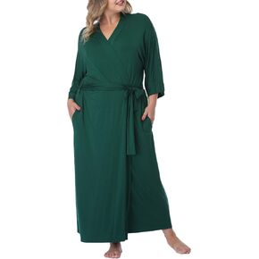 Women's Plus Size Robes Lightweight Bathrobe Long Kimono Robe Dressing Gown Soft Sleepwear Spa Knit Wrap Loungewear Nightwear in Saudi Arabia