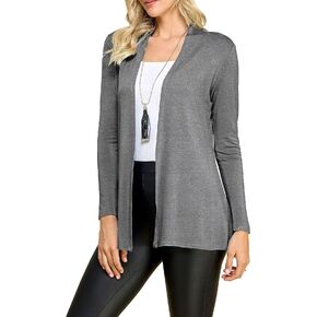 Lock and Love Women's Casual Long Open Front Drape Lightweight Duster High Low Hem Maxi Long Sleeve Cardigan