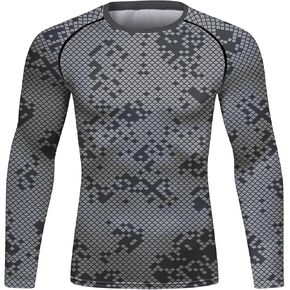 Red Plume Men's Compression Sports Shirt Men Athletic Comfortable Long Sleeves Tshirt for Sports Workout