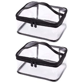 Louise Maelys Portable Clear Makeup Bag Zipper Waterproof Transparent Travel Storage Pouch Cosmetic Toiletry Bag With Handle