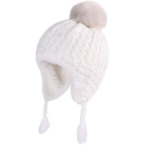 LANGZHEN Toddler Kids Infant Winter Hat,Earflap Knit Warm Cap Fleece Lined Beanie for Baby Boys Girls in Saudi Arabia