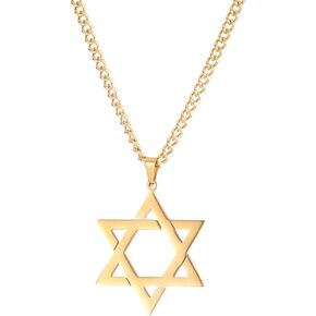 Star of David Necklace for Men Six Point Star Necklace for Boys Birthday Gifts for Son Grandson Hexagonal Necklace for Men