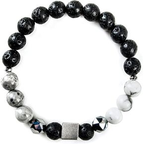 سوار هولايت للنساء من يودجات، اساور علاجية للنساء، سوار لافا روك، سوار هيماتايت، سوار جاسبر، اساور قابلة للتمدد للنساء، سوار تجميل، سوار نحاسي للرجال والرجال, كريستال الأحجار الكريمة والنحاس, رمادي in Saudi Arabia