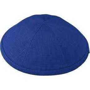Linen Kippah 7" Diameter - Linen 6 Part Kippah - Durable & Lightweight Yarmulkah (Light Blue)