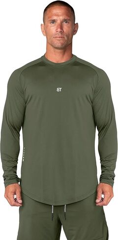 تي شيرت رجالي بأكمام طويلة للتمرين من Born Tough، تي شيرت رياضي لكمال الأجسام بأكمام طويلة للرجال، تي شيرت للجري بأكمام طويلة in Kuwait