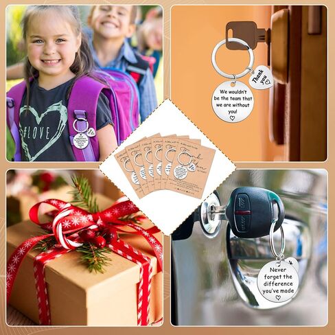Sureio 12 Sets Thank You Keychain Gifts Appreciation Keychain with Wish Card Inspirational Keychain Present Make a Difference Keychain for Nurse Teacher Coworker in Saudi Arabia