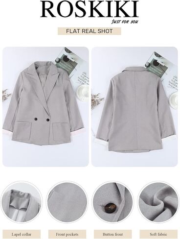 سترات فضفاضة للسيدات من ROSKIKI بياقة على شكل طية صدر وأزرار in Kuwait