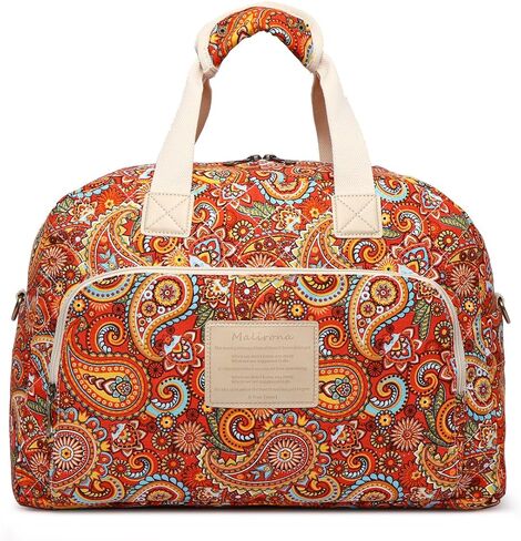 Malirona Canvas Overnight Bag Women Weekender Bag Carry On Travel Duffel Bag Floral (Blue) in Kuwait