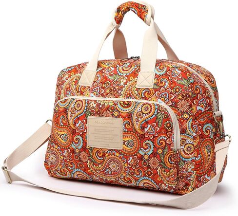 Malirona Canvas Overnight Bag Women Weekender Bag Carry On Travel Duffel Bag Floral (Blue) in Kuwait