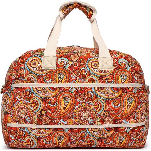 Malirona Canvas Overnight Bag Women Weekender Bag Carry On Travel Duffel Bag Floral (Blue) in Kuwait
