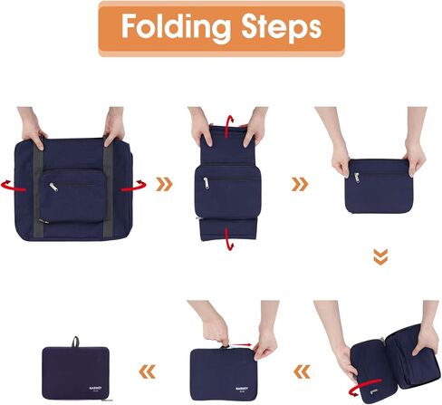 حقيبة الأغراض الشخصية من Allegiant Airlines مقاس 7x15x16 حقيبة سفر قابلة للطي من القماش الخشن لحمل الأمتعة للنساء والرجال (سلسلة سميكة باللون الأسود) in Kuwait