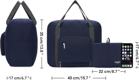 حقيبة الأغراض الشخصية من Allegiant Airlines مقاس 7x15x16 حقيبة سفر قابلة للطي من القماش الخشن لحمل الأمتعة للنساء والرجال (سلسلة سميكة باللون الأسود) in Kuwait