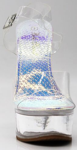 Enzo Romeo Women Clear High Heel Platform Wedge Pump Sandals in Kuwait