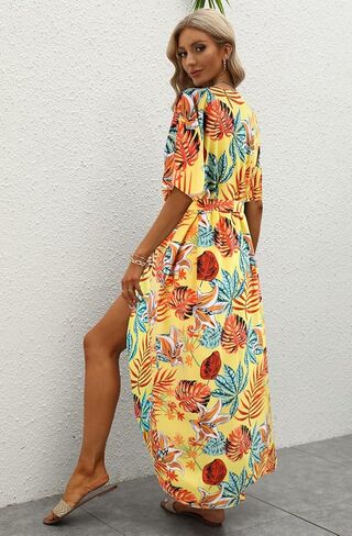 ملابس سباحة نسائية من Hunt ملابس سباحة للشاطئ مع ربطة عنق وصبغ مفتوح من الأمام طويل كيمونو بكيني ملابس للشاطئ ملابس استحمام مع حزام in Kuwait