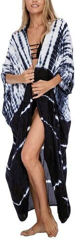 ملابس سباحة نسائية من Hunt ملابس سباحة للشاطئ مع ربطة عنق وصبغ مفتوح من الأمام طويل كيمونو بكيني ملابس للشاطئ ملابس استحمام مع حزام in Kuwait