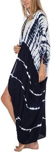 ملابس سباحة نسائية من Hunt ملابس سباحة للشاطئ مع ربطة عنق وصبغ مفتوح من الأمام طويل كيمونو بكيني ملابس للشاطئ ملابس استحمام مع حزام in Kuwait
