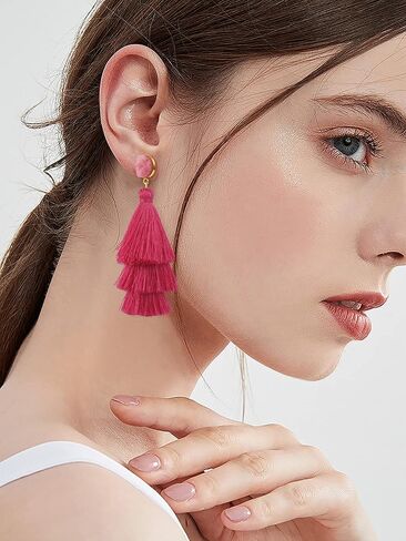 Gacimy Tassel Earrings for Women with 925 Sterling Silver Post in Kuwait