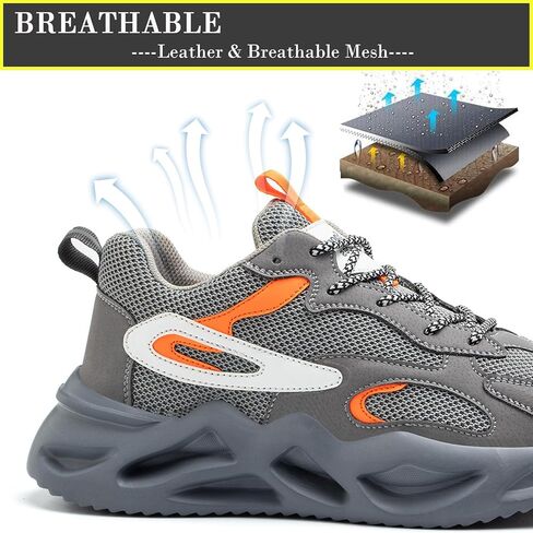 Nutropa Steel Toe Boots for Men, Lightweight Safety Work Shoes, Comfortable Breathable Composite Toe Boots Slip-Resistant Indestructible Shoes in Saudi Arabia