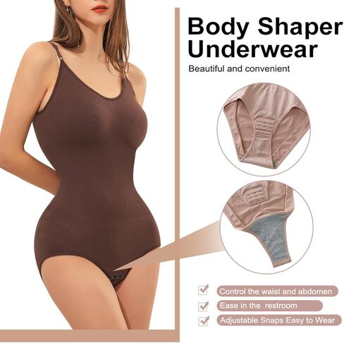 بدلة للجسم بدون خياطة للنساء من Antetek - بدلة نسائية مثيرة للتحكم في البطن بدون أكمام للنساء in Kuwait