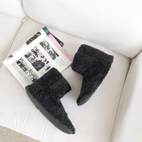 mianshe Women's and Men's Fluffy Bootie Slipper Sock with Memory Foam House Shoes in Kuwait