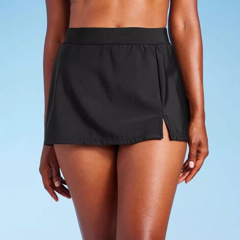Aqua Green Women's UPF 50 Split Swim Skirt - (Large, Black) in Kuwait