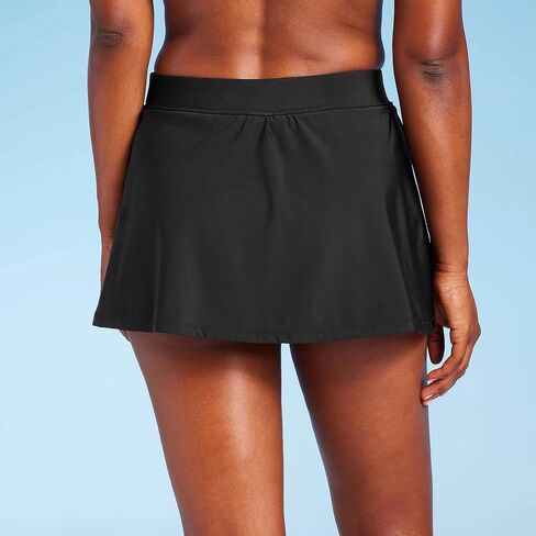 Aqua Green Women's UPF 50 Split Swim Skirt - (Large, Black) in Kuwait
