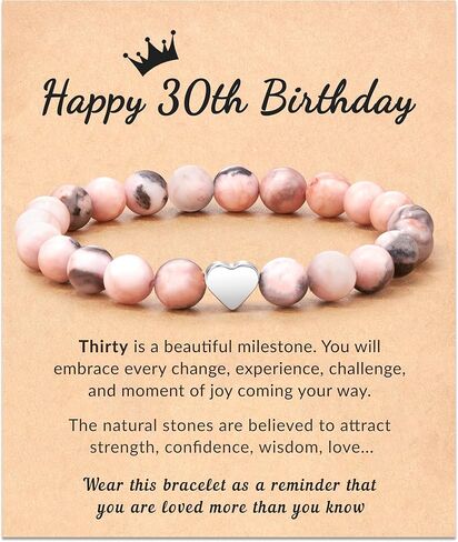 ASKRAIN سوار على شكل قلب ساحر هدايا عيد الميلاد 21 و30 و40 للنساء والفتيات سوار من الحجر الطبيعي in Kuwait