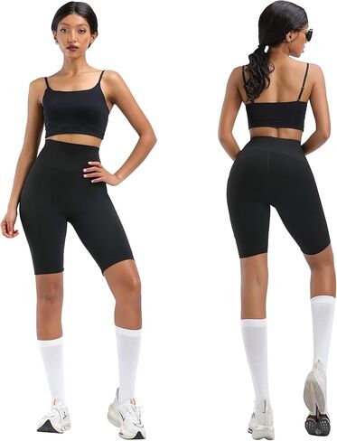Biker Shorts for Women High Waist,Workout Tummy Control Yoga Spandex Running Gym Tennis Shorts Exercise Leggings for Summer in Kuwait