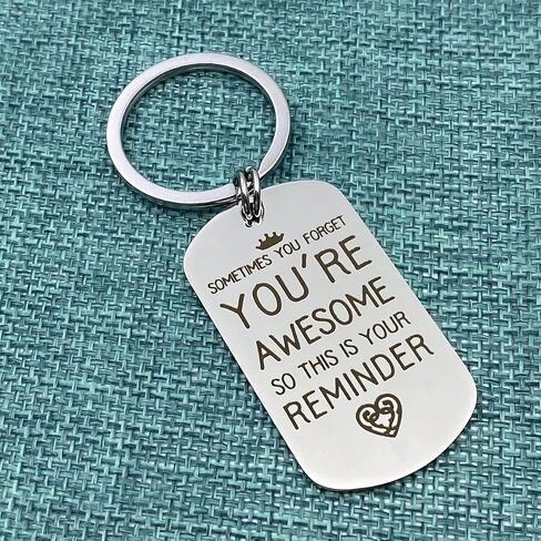 Funny Inspirational Keychain For Women Men, Sometimes You Forget You’re Awesome So This Is Your Reminder Keyring For Coworker Best Friend, Birthday Christmas Gifts Jewelry for BFF Girls Boys Student in Saudi Arabia