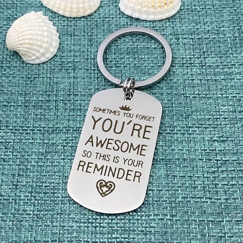 Funny Inspirational Keychain For Women Men, Sometimes You Forget You’re Awesome So This Is Your Reminder Keyring For Coworker Best Friend, Birthday Christmas Gifts Jewelry for BFF Girls Boys Student in Saudi Arabia