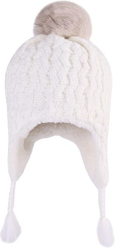 LANGZHEN Toddler Kids Infant Winter Hat,Earflap Knit Warm Cap Fleece Lined Beanie for Baby Boys Girls in Saudi Arabia
