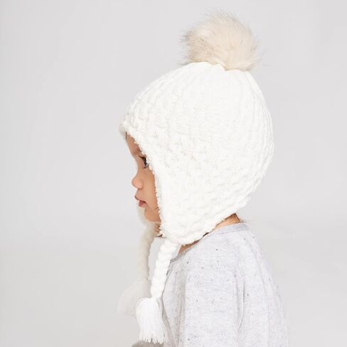 LANGZHEN Toddler Kids Infant Winter Hat,Earflap Knit Warm Cap Fleece Lined Beanie for Baby Boys Girls in Saudi Arabia