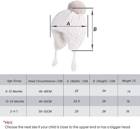 LANGZHEN Toddler Kids Infant Winter Hat,Earflap Knit Warm Cap Fleece Lined Beanie for Baby Boys Girls in Saudi Arabia