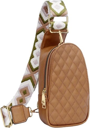 KKXIU Fashion حقيبة حبال صغيرة للنساء من الجلد فاني حزم الصدر حقيبة الهاتف الخليوي الكتف محفظة السفر هدايا للمراهق (A-Brown) in Kuwait
