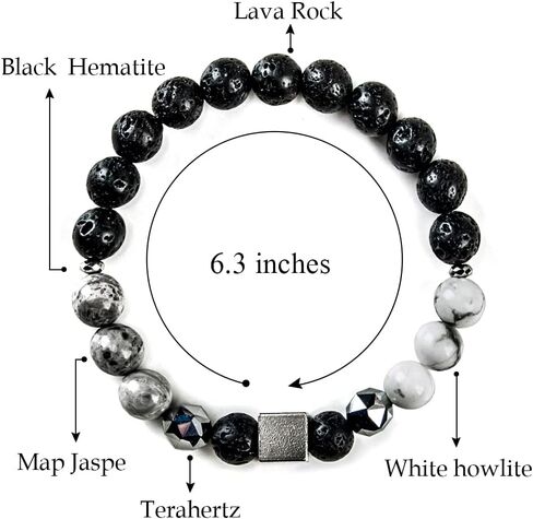 [Udjat] Howlite Bracelet for Women, healing bracelets for women, Lava Rock Bracelet, Hematite Bracelet, Map Jasper Bracelet, Stretch Bracelets For Women, Beauty Bracelet, Copper Bracelet For Men, mens bracelets beads, Happy Mood Bracelet, Feng Shui Bracel in Saudi Arabia