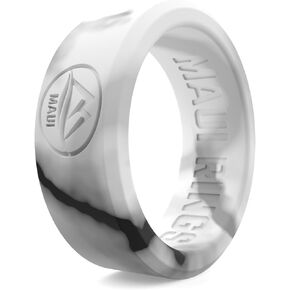 M MAUI RINGS خاتم زفاف من السيليكون للرجال، خواتم خطوبة على الطراز الصلب، خاتم زفاف من السيليكون للرجال، خاتم زفاف للرجال، خاتم آمن للرياضيين، صالة الألعاب الرياضية