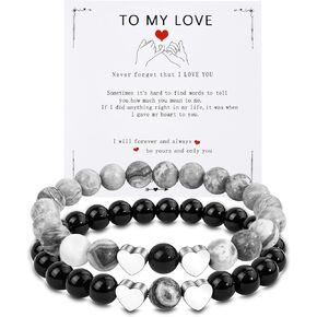 FANCIBAND Couples Bracelets His and Her Matching Bacelets Long Distance Relationship Gifts for Boyfriend, Husband, My Love, Fiance, Soulmate, Girlfriend, Wife for Valentine's Day, Anniversary, Birthday, Engagement Gift