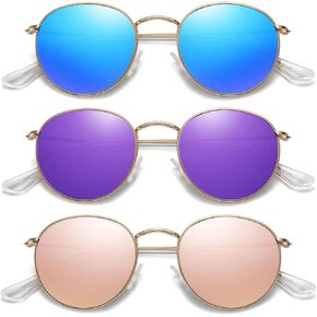 MEETSUN Round Polarized Sunglasses for Women Men Classic Retro Metal Frame Sun Glasses UV Protection