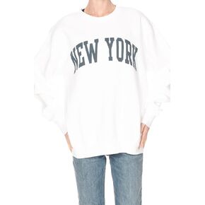 Women's Vintage Oversized New York Varsity Graphic Crewneck Sweatshirt in Kuwait