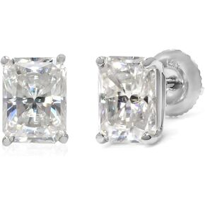 مختبر خلق مويسانيتي مشع قطع أقراط سوليتير | 8x6 ملم | 4.0 قيراط | د اللون | وضوح VVS1 | المسمار الخلفي المشاركات | 14K الذهب الأبيض in Kuwait