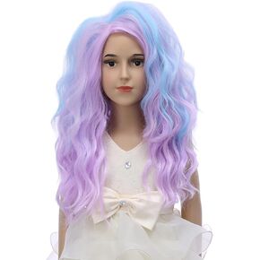 DUDUWIG Black Wig with Braids for Kid Girls Long Black Braids Wig with Bangs Long Pigtails Wig for Cosplay Costume Halloween Wig Hairnet Include