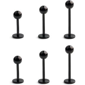 Ruifan 6PCS 20G Labret Monroe Lip Ring Tragus Helix Earring Stud Piercing Jewelry 6mm 8mm 10mm
