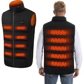 WIOR Heated Vest for Men Women, Size Adjustable Electric Heated Jacket Sleeveless Unisex Heated Warm Clothing with 21 Heating Zones and 3 Heating Levels for Hiking Fishing, Battery Pack Not Included in Kuwait