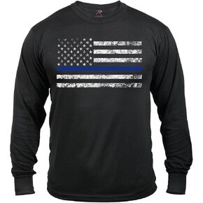 Rothco Long Sleeve Thin Blue Line T-Shirt, Large in Saudi Arabia