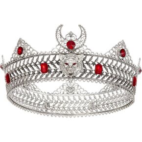 SWEETV Animal Totem King Crown for Men and Women,Metal Tiara Costume Hair Accessories for Knight, Witch, Gothic, Halloween